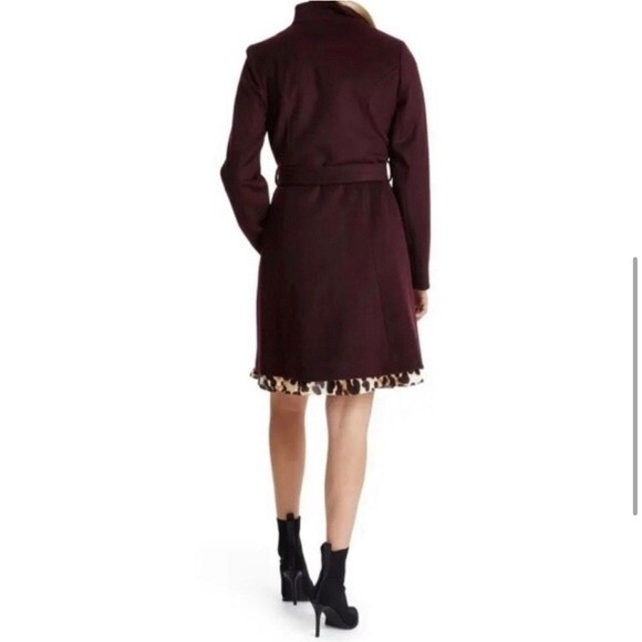 MICHAEL KORS NWT Burgundy Wool BIend Walker Coat - Picture 7 of 8